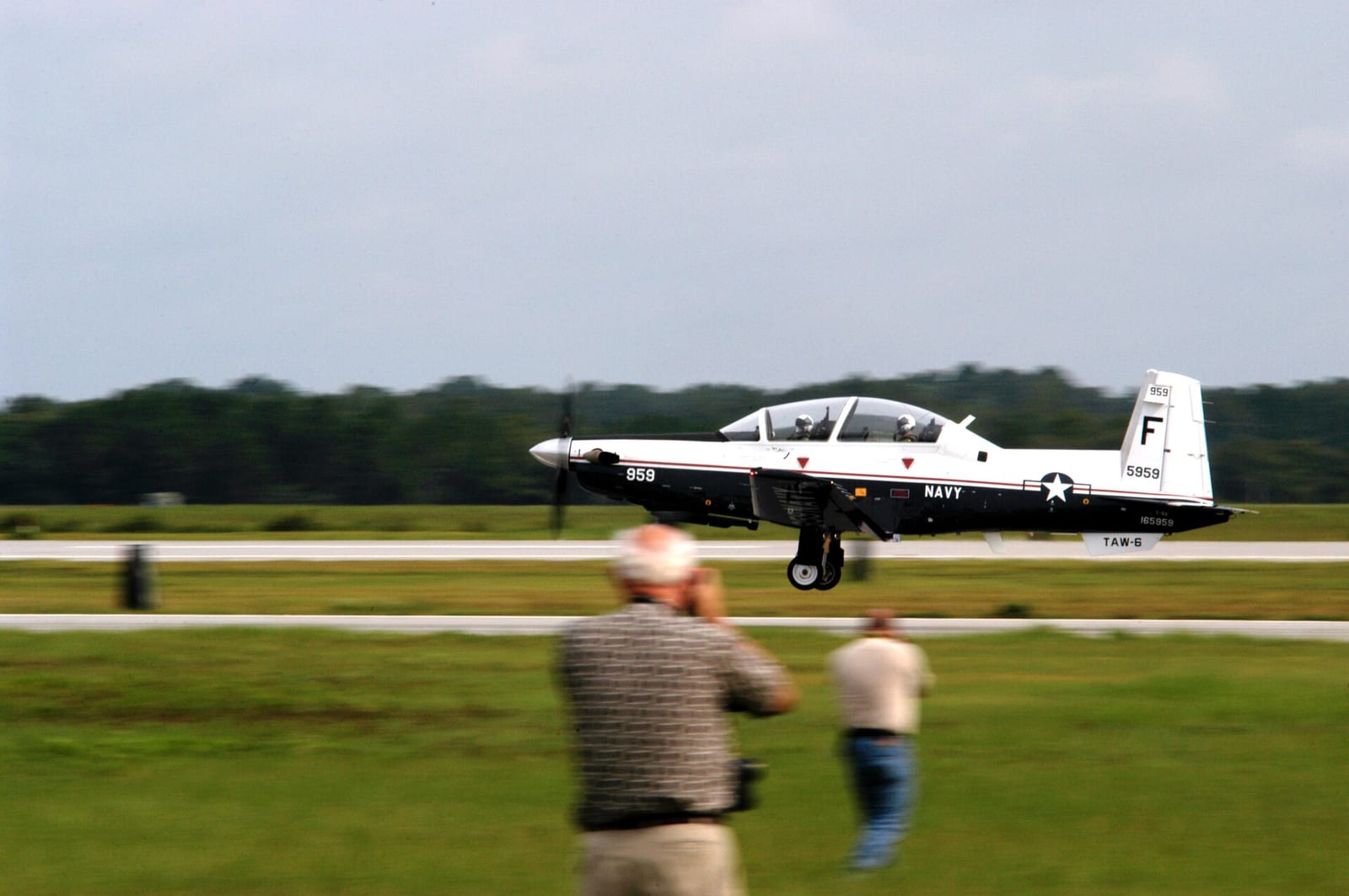 T-6B Texan II training aircraft taxiing at NAS Whiting Field